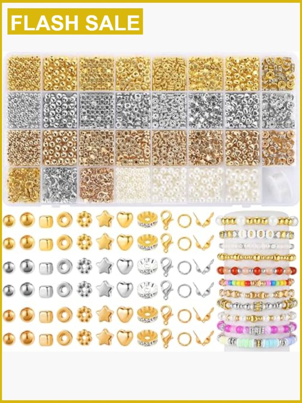 2320pcs Spacer Beads Bracelet Making Kit with Lobster Clasps